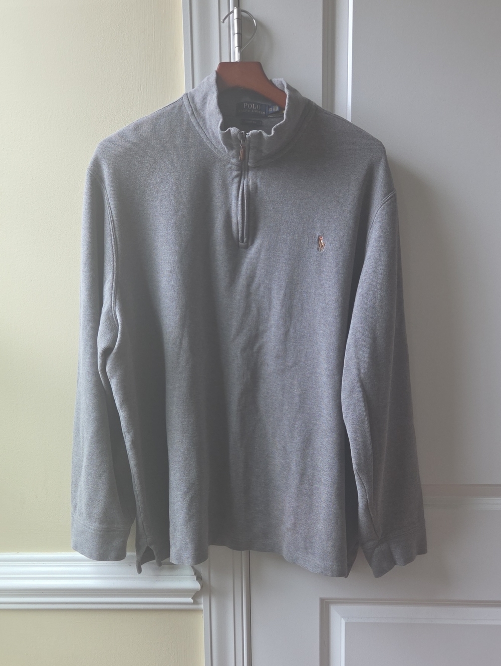 POLO Ralph Lauren mens quarter zip estate rib size XXL in grey